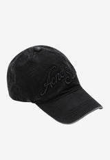 Acne Studios Logo Embroidered Faded Baseball Cap Black C40416UCO/S_ACNE-900