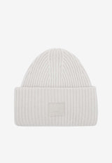 Acne Studios Large Face Patch Wool Beanie Gray C40424DWO/R_ACNE-AAB