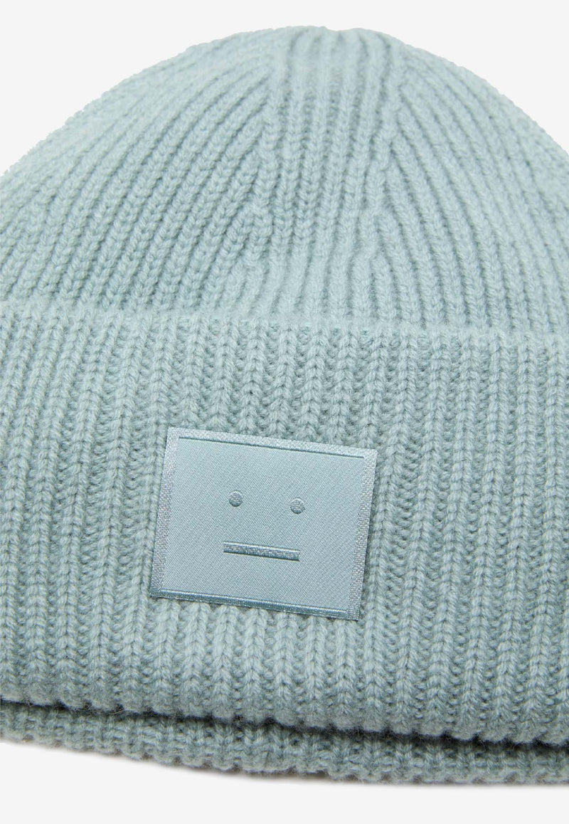 Acne Studios Large Face Patch Wool Beanie Light Blue C40425DWO/R_ACNE-AAT