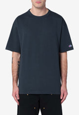 Champion Logo Patch Crewneck T-shirt Navy C5P301CO/P_CHAMP-X370