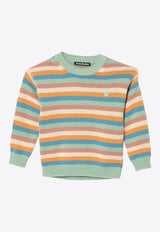 Acne Studios Kids Boys Face Patch Striped Sweater Multicolor C60094WO/P_ACNE-DQ8