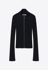 Acne Studios Zip-Up Ribbed Cardigan Black C60097CO/Q_ACNE-900