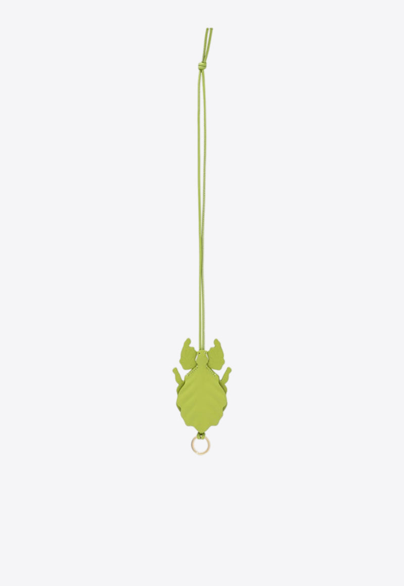 Loewe Leaf Insect Keyring Charm in Beaded Leather Green C621232XH0LE/R_LOEW-1718
