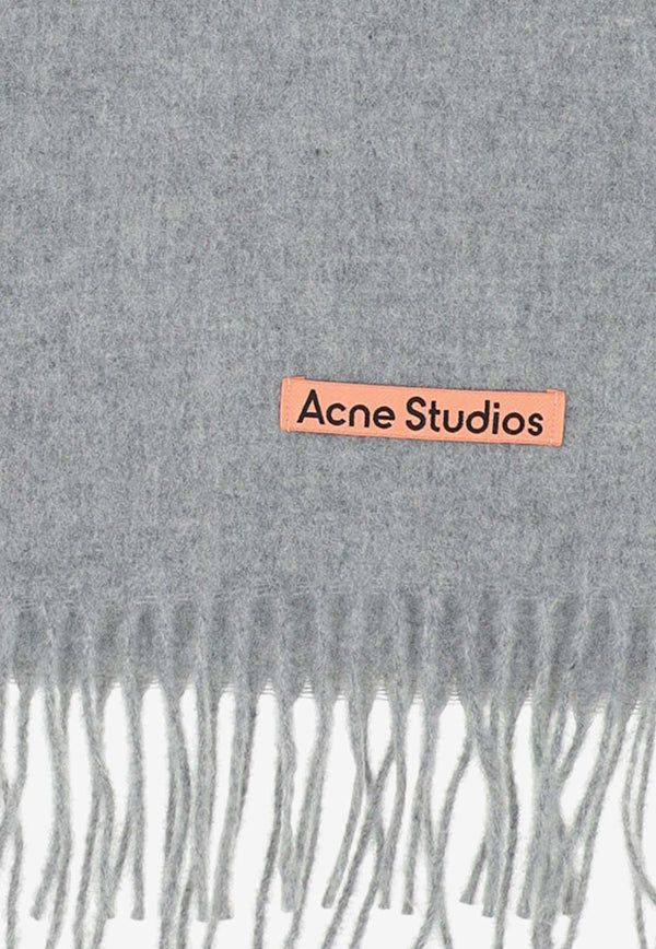 Acne Studios Wool Fringed Scarf Gray CA0210_000_900