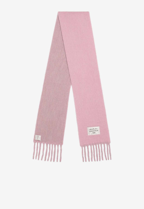 Acne Studios Logo Patch Wool-Blend Scarf Pink CA0343DWO/R_ACNE-AN4