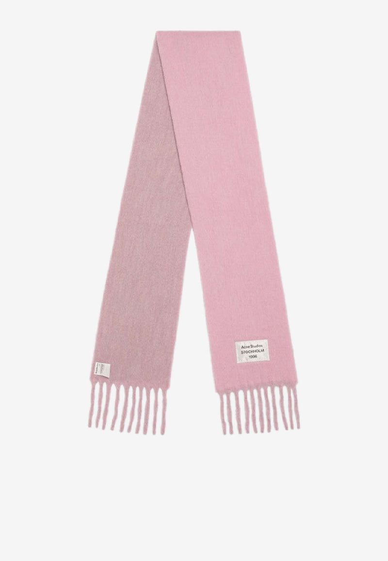 Acne Studios Logo Patch Wool-Blend Scarf Pink CA0343DWO/R_ACNE-AN4