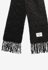 Acne Studios Logo Patch Mohair-Blend Scarf Black CA0392WO/R_ACNE-975