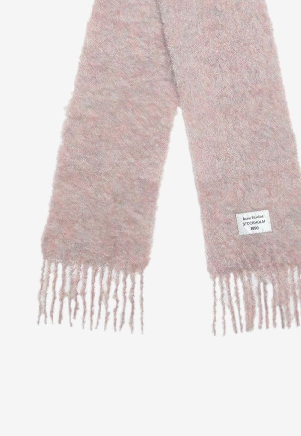 Acne Studios Logo Patch Mohair-Blend Scarf Pink CA0392WO/R_ACNE-AI4