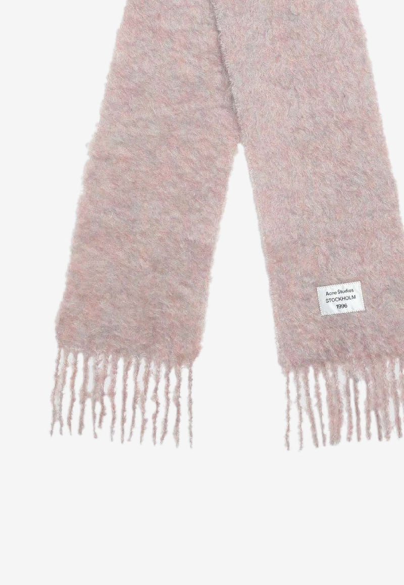 Acne Studios Logo Patch Mohair-Blend Scarf Pink CA0392WO/R_ACNE-AI4