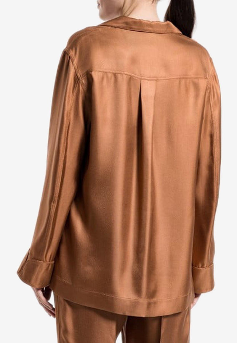 Tom Ford Long-Sleeved Silk Shirt CA3282-FAX1426 KB285 Brown