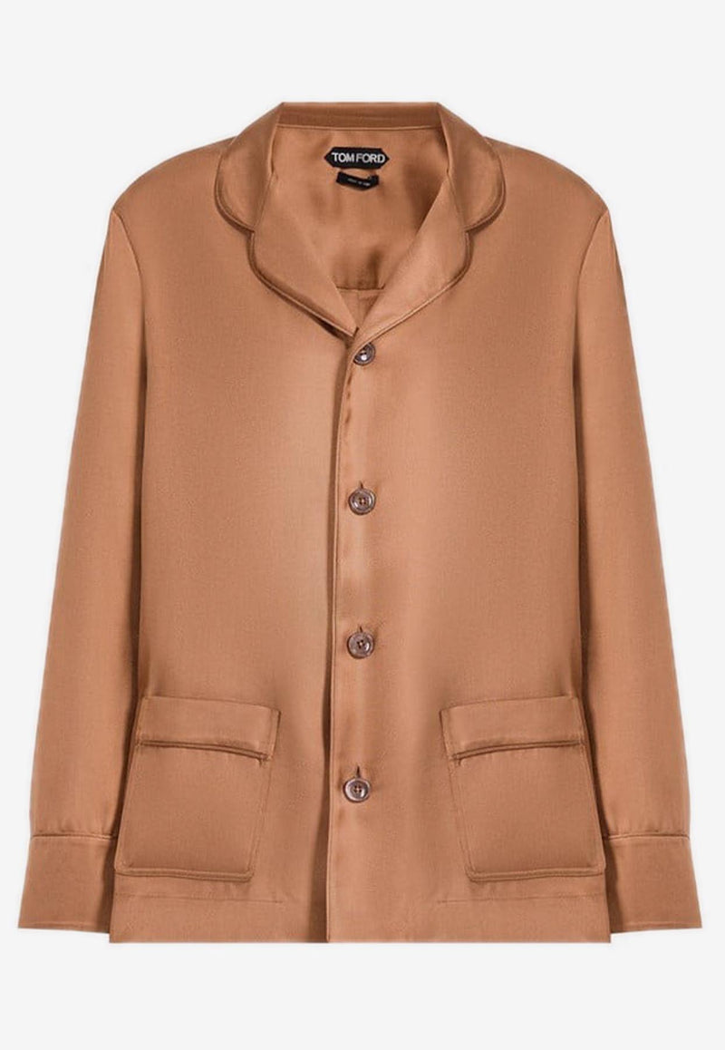 Tom Ford Long-Sleeved Silk Shirt CA3282-FAX1426 KB285 Brown