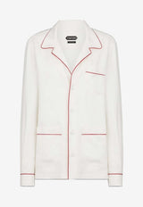 Tom Ford Silk Twill Pajama Shirt White CA3335-FAX1717 WAD
