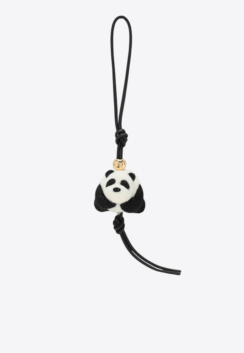 Loewe Panda Felt and Leather Pendant Keychain Black CA36232X29WO/R_LOEW-1102