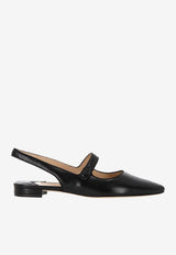 Manolo Blahnik Campariflatsli Leather Ballet Flats CAMPARIFLATSLI 10 BLACK 0015 1990-0002 Black