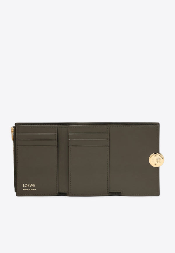 Loewe Small Pebble Leather Tri-Fold Wallet Khaki CANBS33X03LE/R_LOEW-3969
