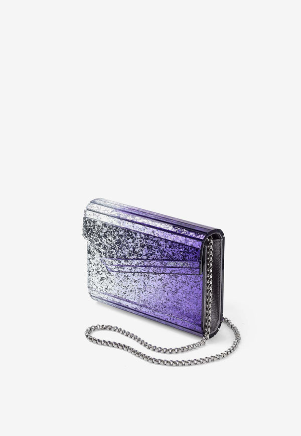 Jimmy Choo Candy Glitter Acrylic Clutch Bag CANDY DGA TANZANITE