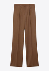Max Mara Canes Wool Gabardine Pants Brown CANNESWO/R_MAXM-004