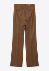 Max Mara Canes Wool Gabardine Pants Brown CANNESWO/R_MAXM-004
