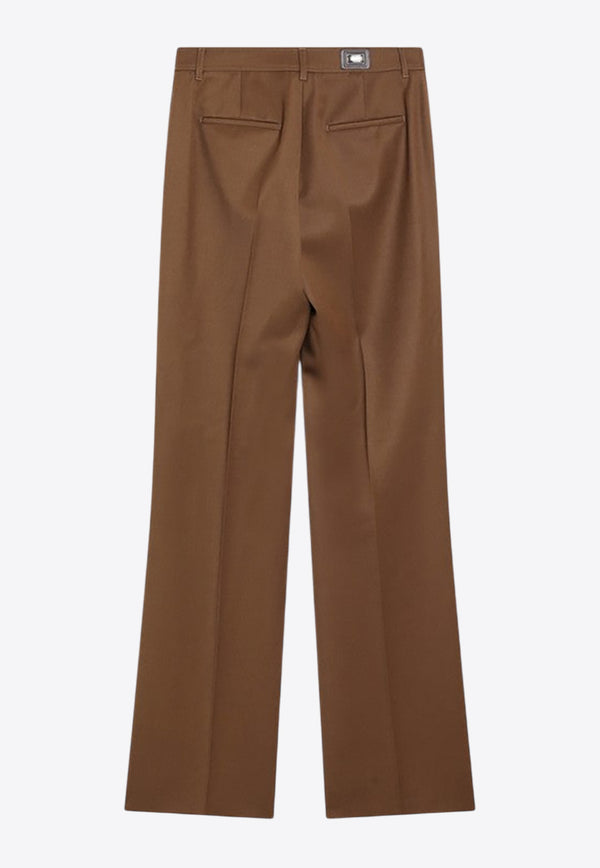 Max Mara Canes Wool Gabardine Pants Brown CANNESWO/R_MAXM-004