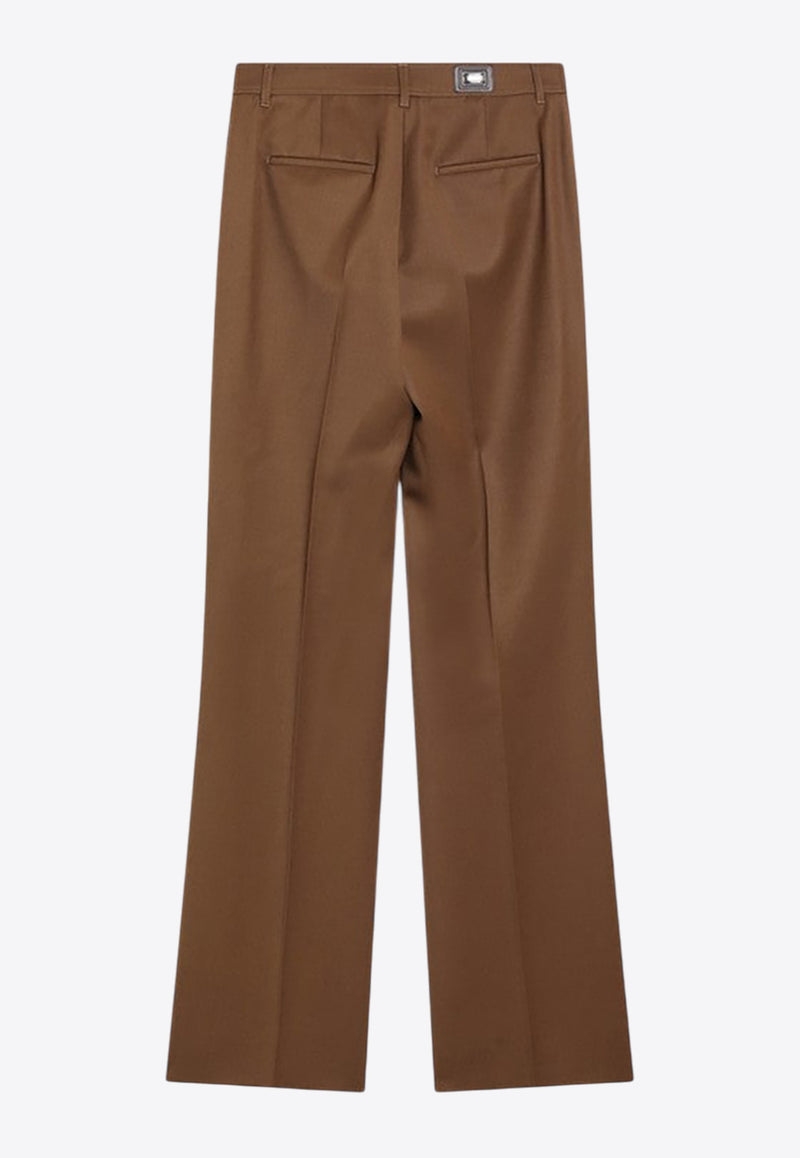Max Mara Canes Wool Gabardine Pants Brown CANNESWO/R_MAXM-004