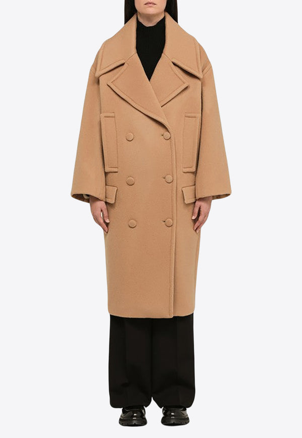 Margaux Lonnberg Oversized Double-Breasted Wool Coat Beige CARMENWO/N_LON-BE