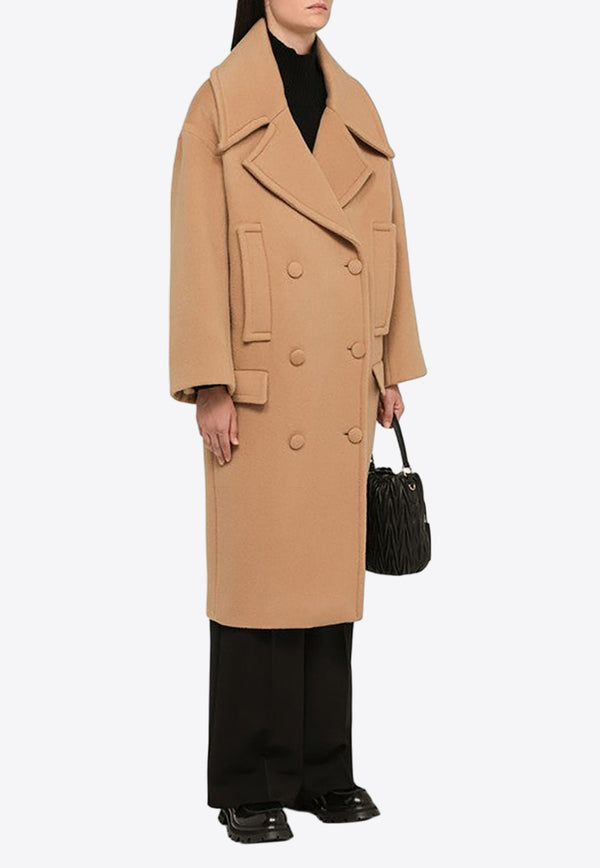 Margaux Lonnberg Oversized Double-Breasted Wool Coat Beige CARMENWO/N_LON-BE