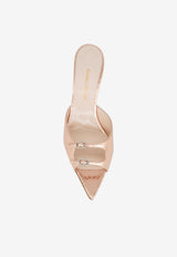 Andrea Wazen Carol 75 Metallic Elaphe Leather Mules Rose Gold CARMU075ELPIN-PS26_PINK GOLD
