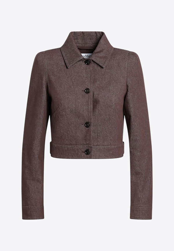 Max Mara Carpa Cropped Denim-Effect Jacket Brown CARPACO/Q_MAXM-002