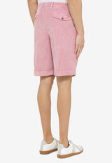 PT Torino Velvet Bermuda Shorts Pink CBBT2PZP0CL1VT97/M_PT0F-N601