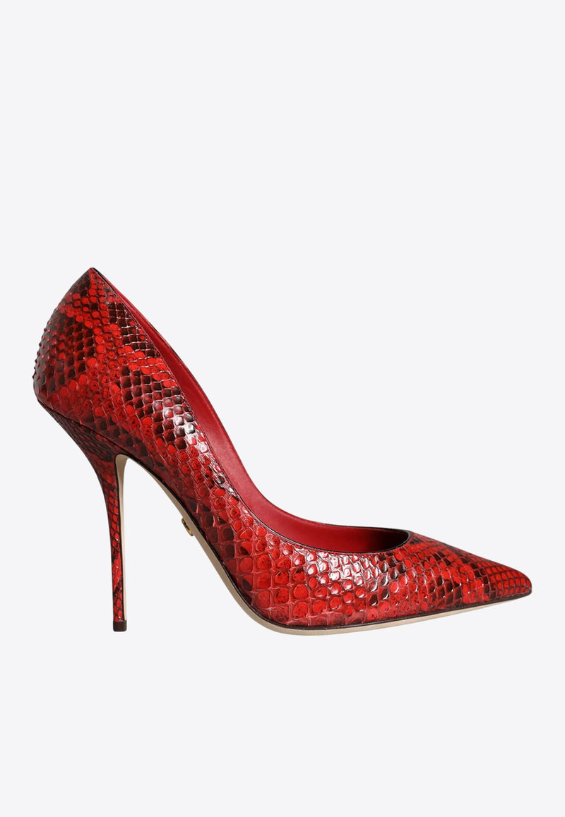 Dolce & Gabbana Cardinale 105 Python Leather Pumps Red CD1523 A2V37 89854