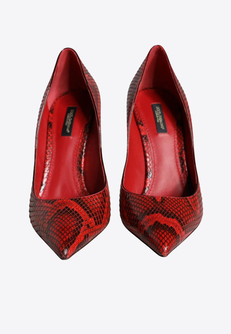 Dolce & Gabbana Cardinale 105 Python Leather Pumps Red CD1523 A2V37 89854