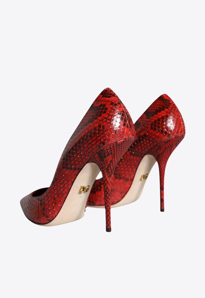 Dolce & Gabbana Cardinale 105 Python Leather Pumps Red CD1523 A2V37 89854