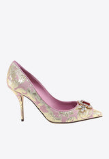 Dolce & Gabbana Cardinale 90 Floral Brocade Pumps Pink CD1590 AW703 8L418