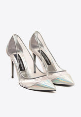 Dolce & Gabbana 90 Iridescent Pointed-Toe Pumps Silver CD1658 AQ577 8Z958