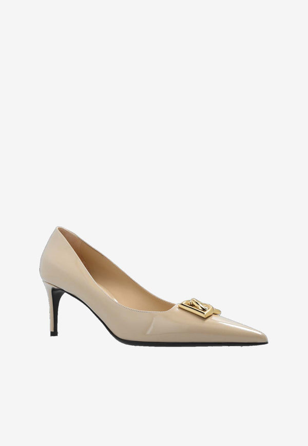 Dolce & Gabbana Lollo 60 Polished Leather Pumps CD1807 A1037 8H005 Beige