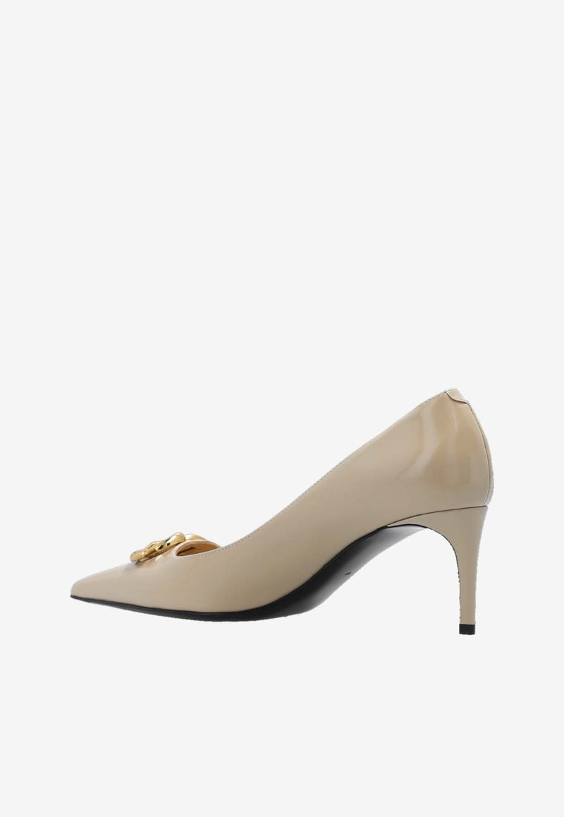 Dolce & Gabbana Lollo 60 Polished Leather Pumps CD1807 A1037 8H005 Beige