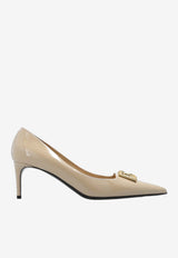 Dolce & Gabbana Lollo 60 Polished Leather Pumps CD1807 A1037 8H005 Beige