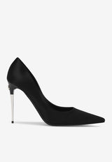 Dolce & Gabbana Lollo 105 Pointed Satin Pumps CD1851 A7630 80999 Black