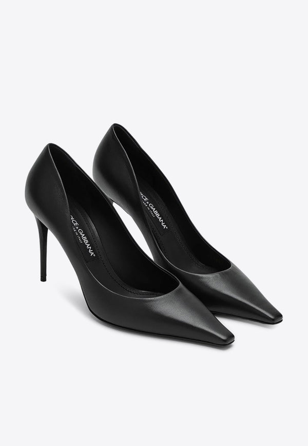 Dolce & Gabbana 110 Leather Décolleté Pumps Black CD1882A1953/P_DOLCE-80999