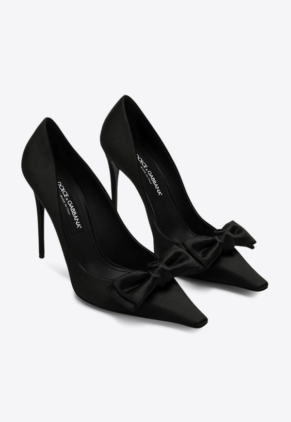 Dolce & Gabbana Mun 105 Satin Bow Pumps Black CD1892A3I64/P_DOLCE-8B956