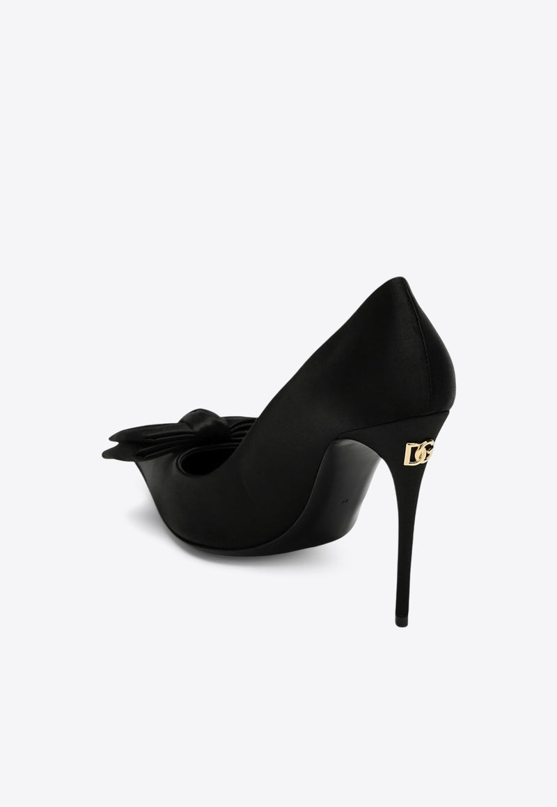 Dolce & Gabbana Mun 105 Satin Bow Pumps Black CD1892A3I64/P_DOLCE-8B956