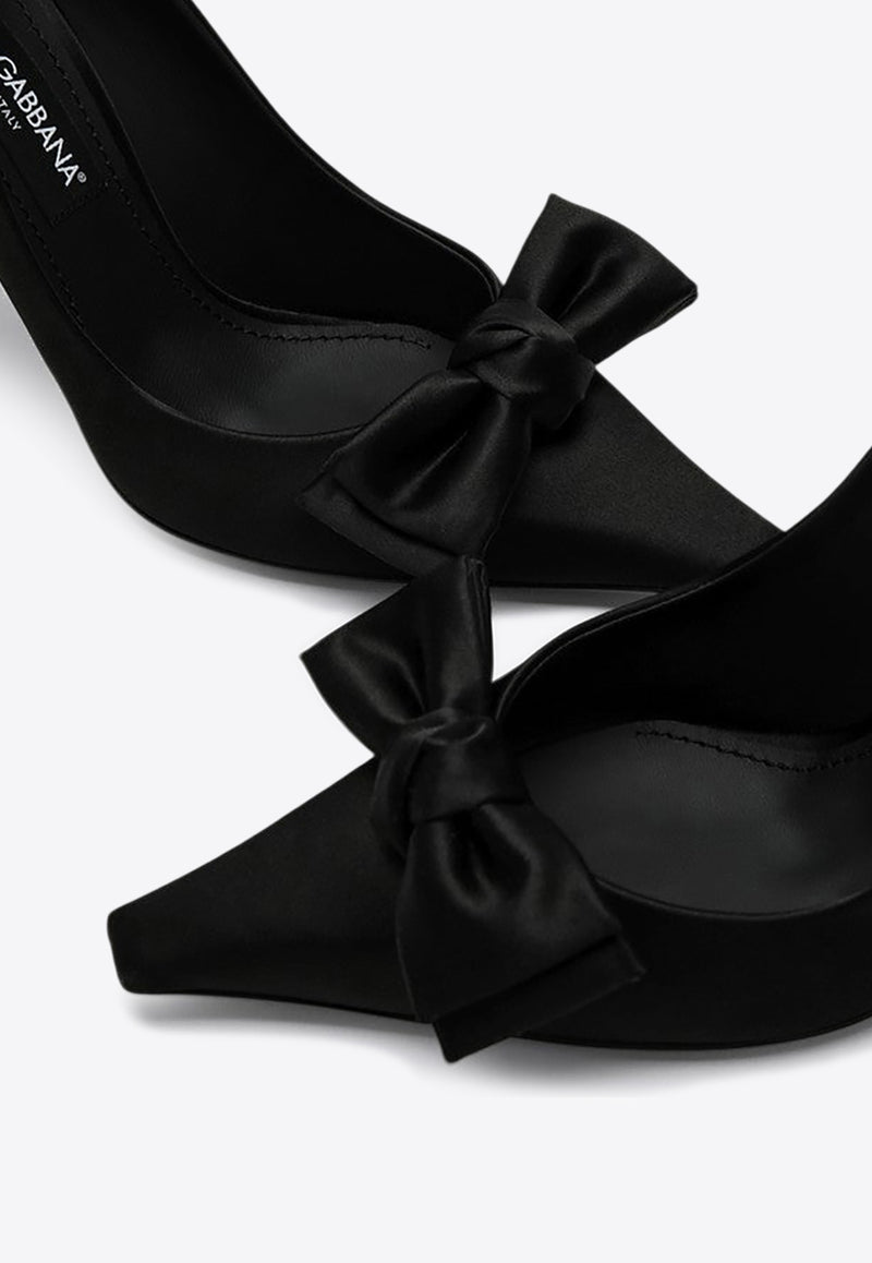 Dolce & Gabbana Mun 105 Satin Bow Pumps Black CD1892A3I64/P_DOLCE-8B956