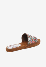 Dolce & Gabbana Cross-Stitch Floral Embroidered Slides Multicolor CE0148 A6483 8V135