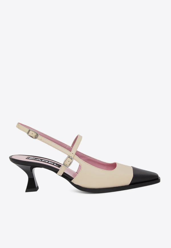 Carel Paris Cecile 50 Leather Slingback Pumps Beige CECILE-332342_BEIGE MULT