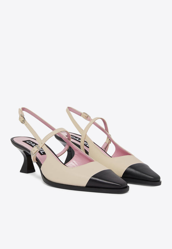 Carel Paris Cecile 50 Leather Slingback Pumps Beige CECILE-332342_BEIGE MULT