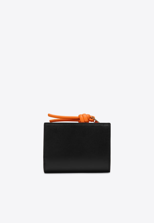 Loewe Logo Lettering Bi-Fold Knot Wallet Black CEM1NCWX01LE/Q_LOEW-6036