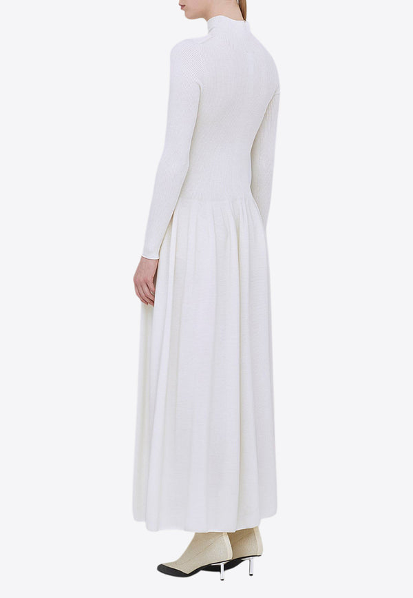 CFCL Mock-Neck Silk Midi Dress White CF008KH038WHITE