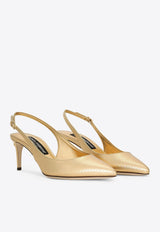 Dolce & Gabbana Cardinale 60 Metallic Slingback Pumps in Iguana Print Leather  Heels Color