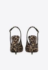 Dolce & Gabbana Lollo 105 Leopard Print Slingback Pumps Brown CG0666 AO192 HY13M
