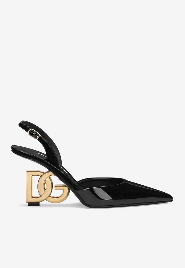 Dolce & Gabbana 75 Logo-Heels Slingback Pumps CG0717 AP622 80999